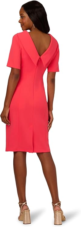 NEW SIZE 12 Adrianna Papell Womens Roll Neck Sheath with V Back