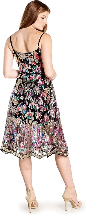 NEW SIZE SMALL Dress The Population Womens Uma Uma Sweetheart Bodice Fit and Flare Midi DressDress