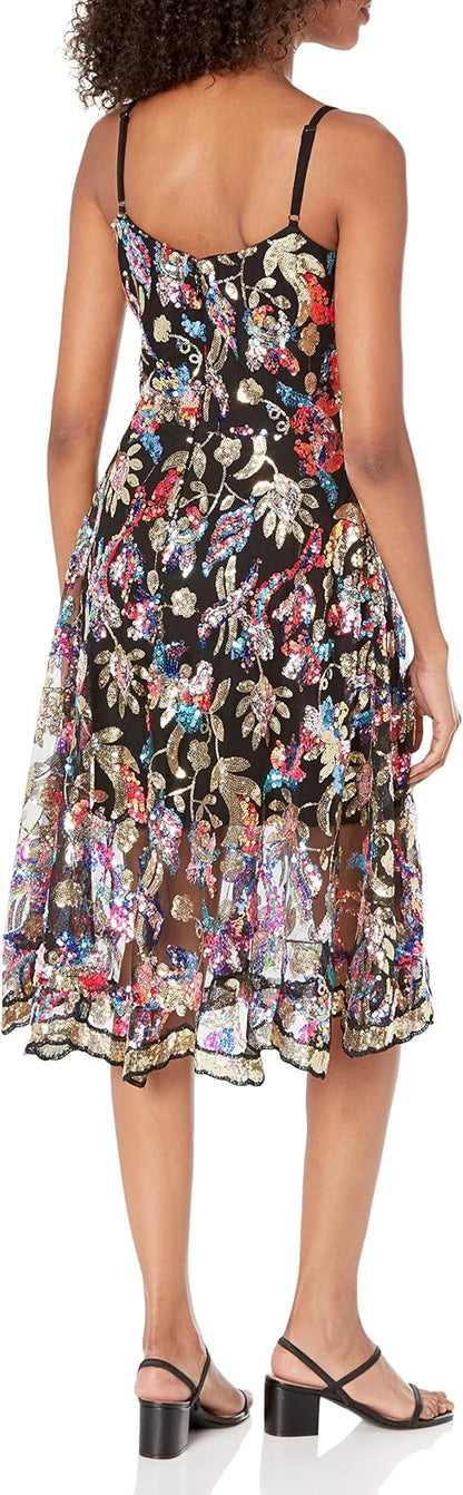 NEW SIZE SMALL Dress The Population Womens Uma Uma Sweetheart Bodice Fit and Flare Midi DressDress